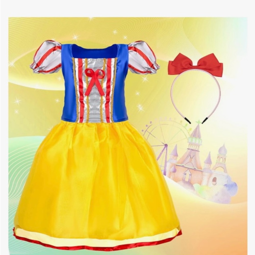 🐿️🌲Snow White🌲🐿️Princess Costume 2pc Dress with Headband